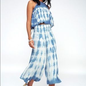 Two Piece Set Tie Dye Summer Jumper Top and Bottom